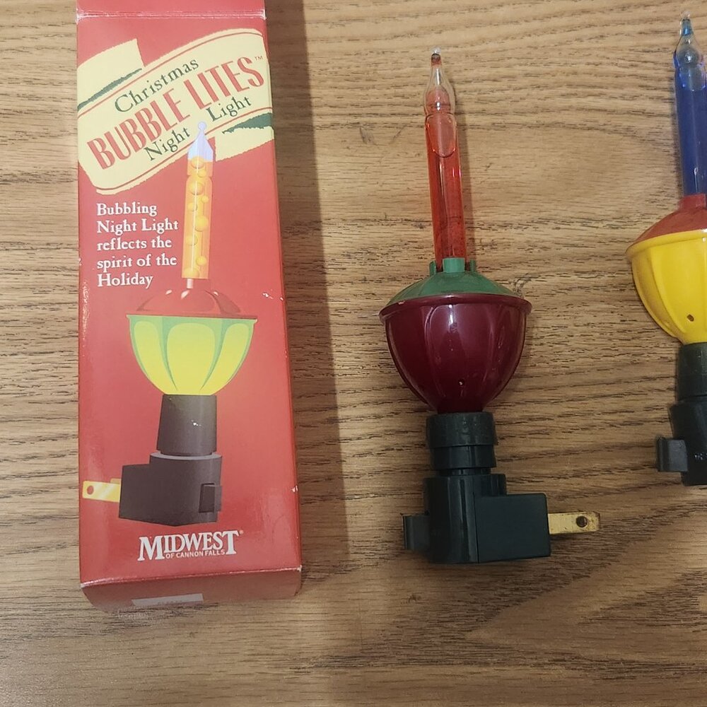 2-Vintage Bubbling Holiday Night Light Christmas Bubble Lighting Grandma - Picture 3 of 5